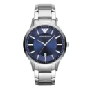 Emporio Armani Men's AR11180 Silver-Tone Stainless Steel Watch with Blue Dial